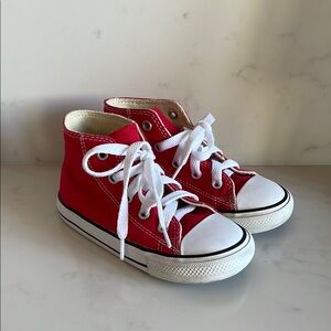 Converse Red and White High-Top Sneakers